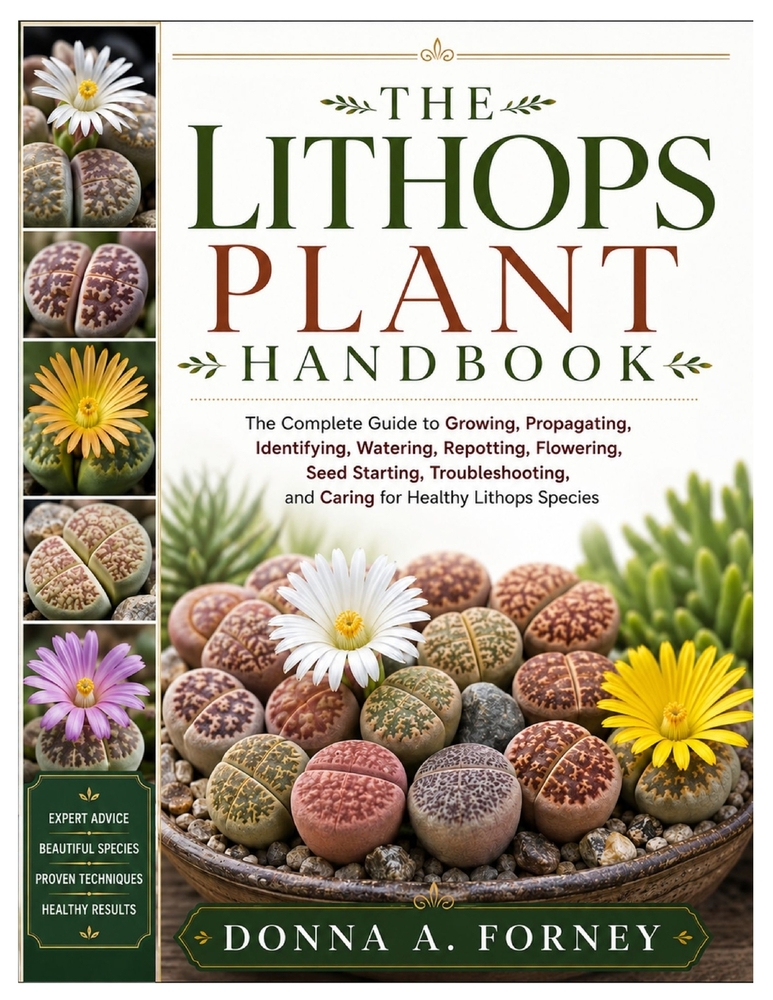 The Lithops Plant Handbook: The Complete Guide to Growing, Propagating, Identifying, Watering, Repotting, Flowering, Seed Starting, Troubleshooting, a cover