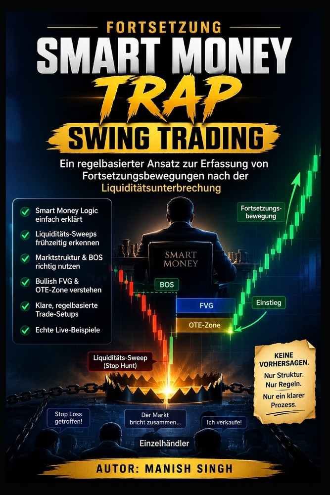Fortsetzung Smart Money Trap Swing Trading: Ein regelbasierter Ansatz zur Erfassung von Fortsetzungsbewegungen nach der Liquiditätsunterbrechung cover