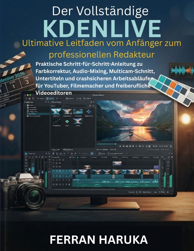 Der Vollständige KDENLIVE Ultimative Leitfaden vom Anfänger zum professionellen Redakteur: Praktische Schritt-für-Schritt-Anleitung zu Farbkorrektur, cover