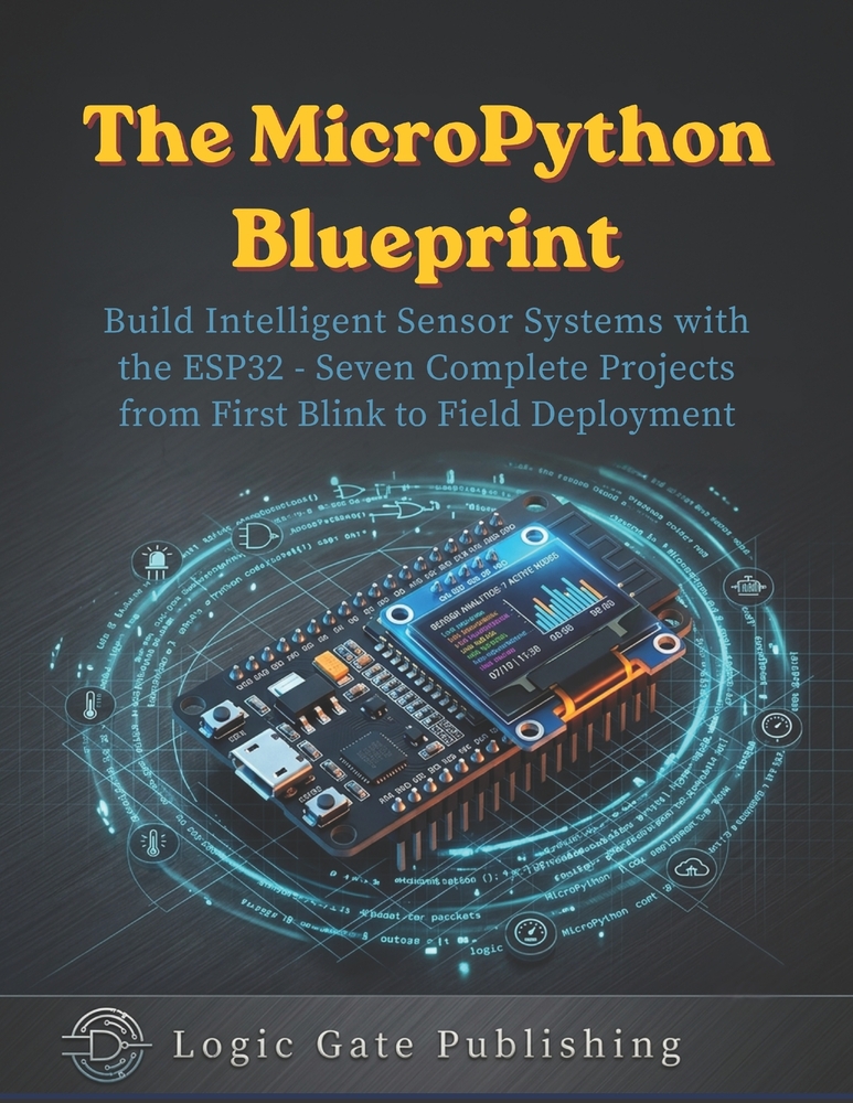 The Micropython Blueprint: Build Intelligent Sensor Systems with the ESP32 - Seven Complete Projects from First Blink to Field Deployment cover