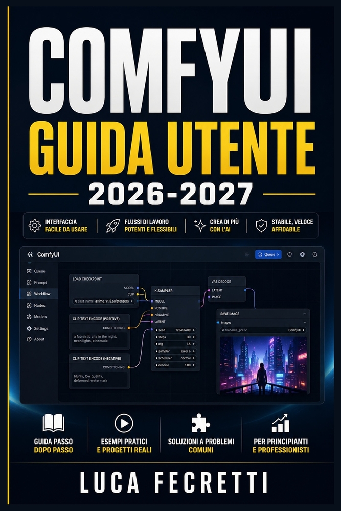 ComfyUI Guida Utente 2026-2027: Dall'Installazione ai Workflow Professionali: Crea con i Nodi, Genera Capolavori Visivi, Risolvi Ogni Problema cover