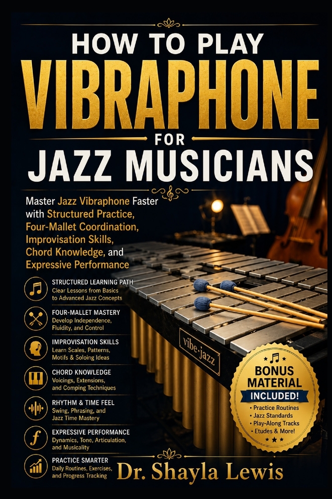 How to Play Vibraphone for Jazz Musicians: Master Jazz Vibraphone Faster with Structured Practice, Four-Mallet Coordination, Improvisation Skills, Cho cover
