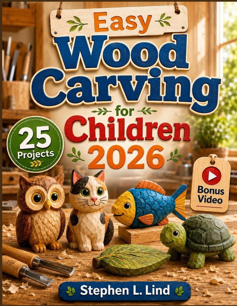 Easy Wood Carving for Children 2026: 25 Safe and Simple Projects with Step-by-Step Instructions, Patterns, and Beginner-Friendly Techniques cover