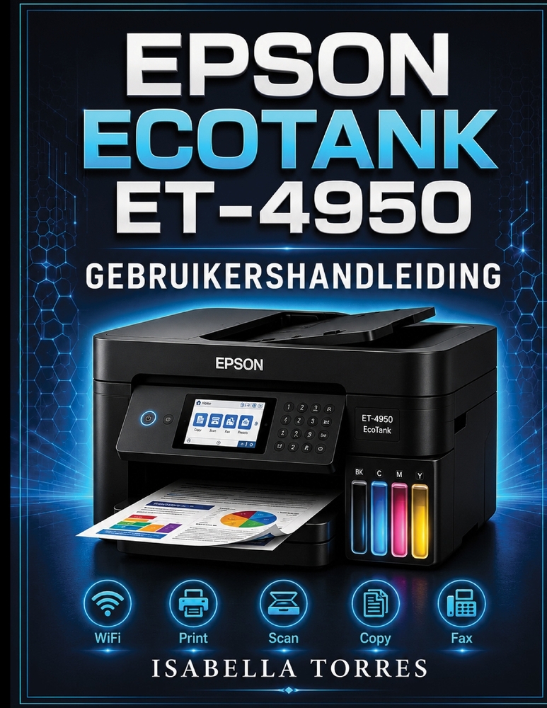 Epson Ecotank Et-4950 Gebruikershandleiding: De complete stapsgewijze handleiding voor het eenvoudig instellen, printen, scannen, kopiëren, faxen en o cover