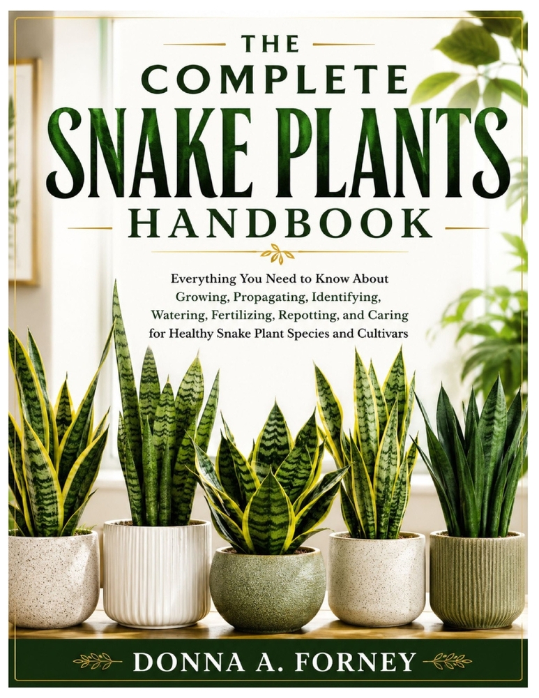 The Complete Snake Plants Handbook: Everything You Need to Know About Growing, Propagating, Identifying, Watering, Fertilizing, Repotting, and Caring cover