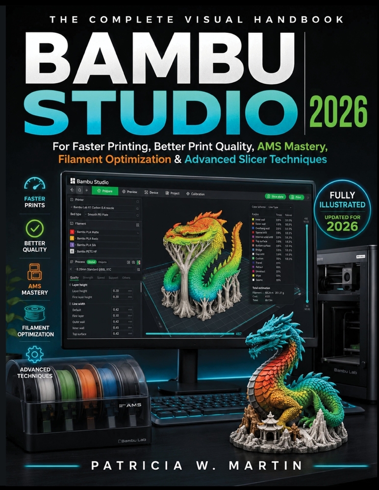 Bambu Studio: The Complete Visual Handbook for Faster Printing, Better Print Quality, AMS Mastery, Filament Optimization & Advanced Slicer Techniques cover