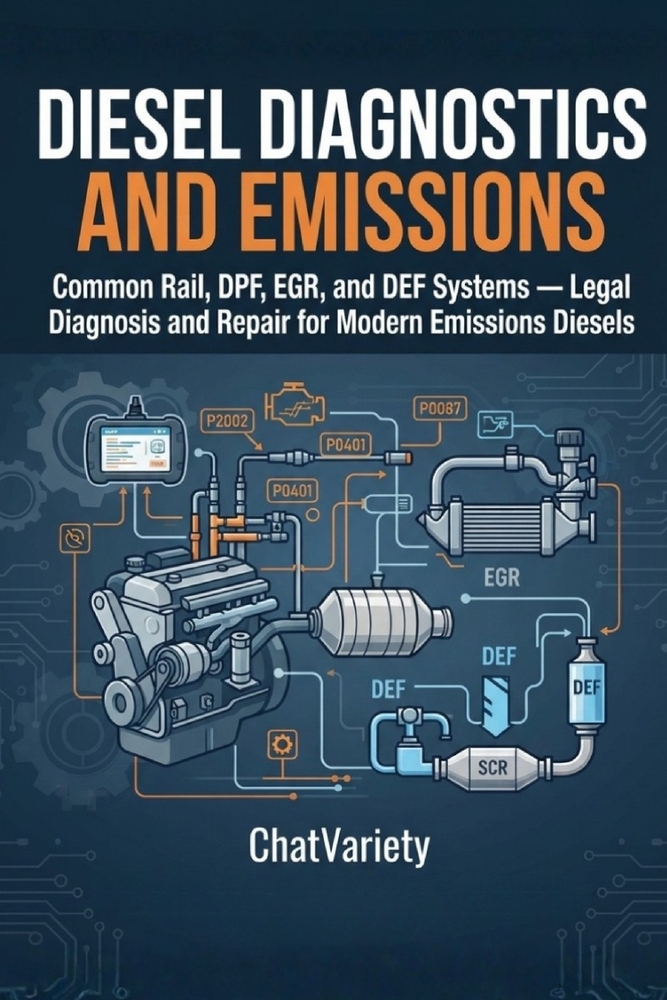 Diesel Diagnostics and Emissions: Common Rail, DPF, EGR, and DEF Systems - Legal Diagnosis and Repair for Modern Emissions Diesels cover