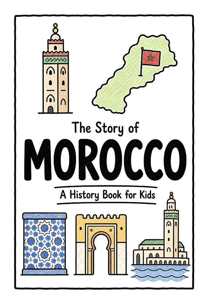 The Story of Morocco - A History Book for Kids: A Fun, Educational, and Illustrated Journey Through Moroccan History for Children and Curious Minds cover
