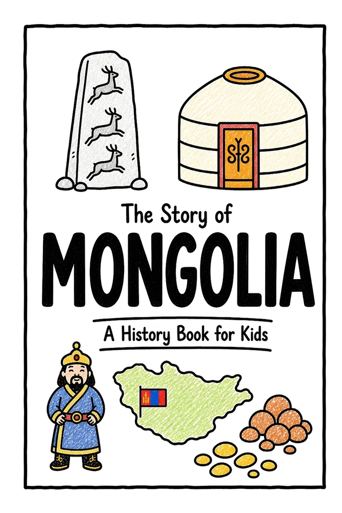 The Story of Mongolia - A History Book for Kids: A Fun, Educational, and Illustrated Journey Through Mongolian History for Children and Curious Minds cover