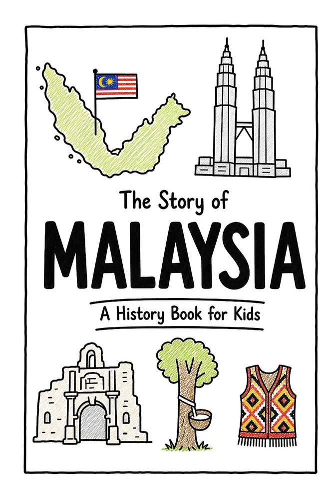 The Story of Malaysia - A History Book for Kids: A Fun, Educational, and Illustrated Journey Through Malaysian History for Children and Curious Minds cover