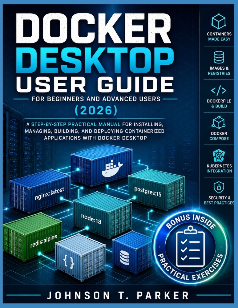 Docker Desktop User Guide for Beginners and Advanced Users (2026): A Step-By-Step Practical Manual For Installing, Managing, Building, And Deploying C cover