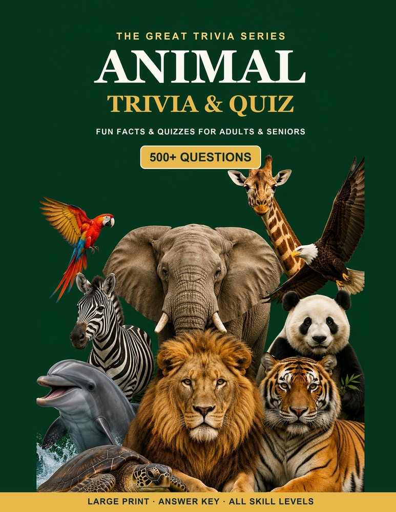The Great Animal Trivia & Quiz Book: 500+ Fun Questions, Fascinating Facts & Quizzes for Adults & Seniors - Large Print, with Answer Key cover