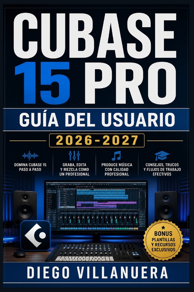 Cubase 15 Pro Guía del Usuario 2026-2027: Domina la Producción Musical: Configuración, Grabación, Mezcla y Masterización desde Cero cover