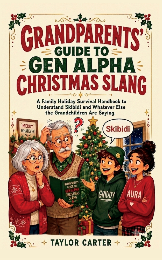 Grandparents' Guide to Gen Alpha Christmas Slang: A Family Holiday Survival Handbook to Understand Skibidi and Whatever Else the Grandchildren Are Say cover