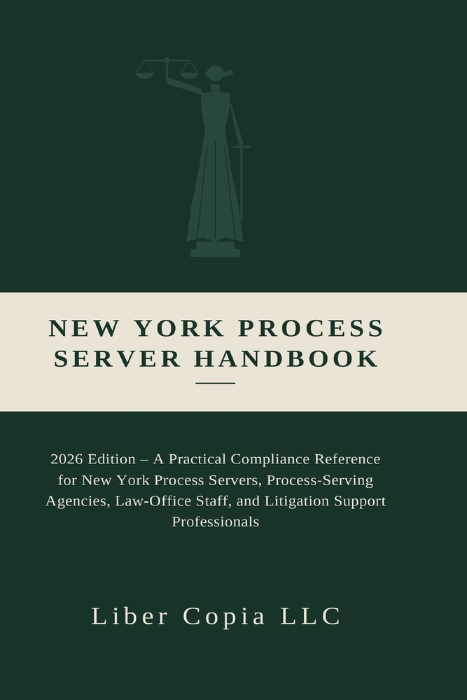 New York Process Server Handbook: 2026 Edition - A Practical Compliance Reference for New York Process Servers, Process-Serving Agencies, Law-Office S cover