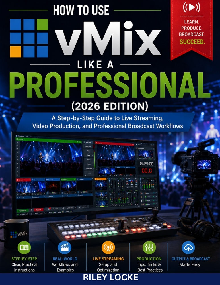 How to Use vMix Like a Professional (2026 Edition): A Step-by-Step Guide to Live Streaming, Video Production, and Professional Broadcast Workflows cover