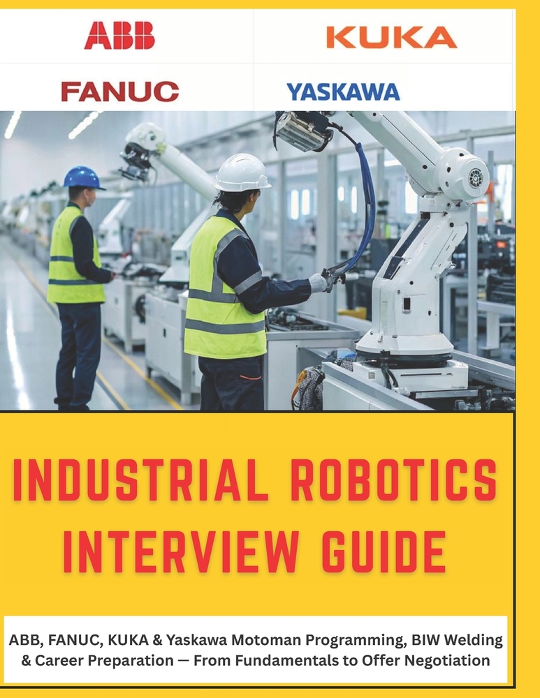 The Complete Industrial Robotics Interview Guide: ABB, FANUC, KUKA & Yaskawa Motoman - From Fundamentals to Offer Negotiation, A Practical Reference f cover