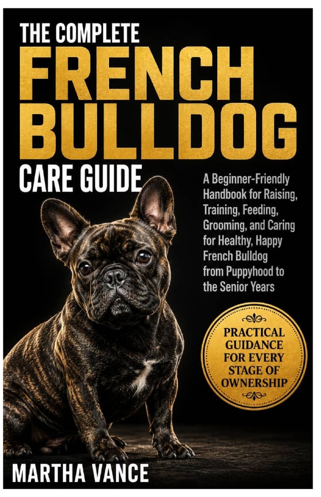 The Complete French Bulldog Care Guide: A Beginner-Friendly Handbook For Raising, Training, Feeding, Grooming, And Caring For A Healthy, Happy French cover