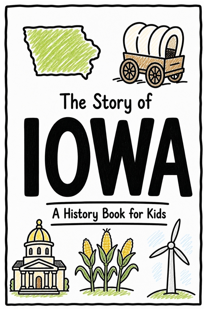 The Story of Iowa - A History Book for Kids: A Fun and Educational Illustrated Iowa History Book for Kids with Fast Facts and Easy Reading for Young R cover