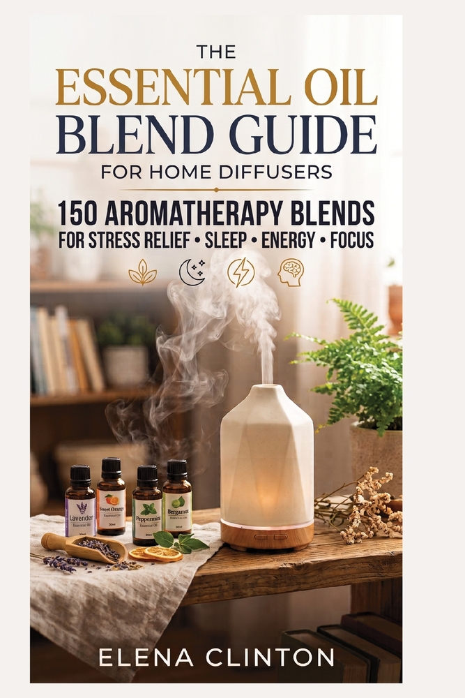 The Essential Oil Blend Guide for Home Diffusers: 150 Aromatherapy Blends for Stress Relief, Sleep, Energy and Focus cover