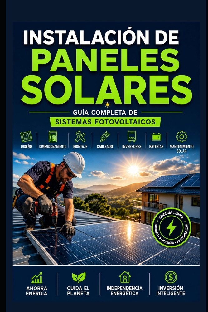 Instalación de Paneles Solares: Guía Completa de Sistemas Fotovoltaicos: Diseño, Dimensionamiento, Montaje, Cableado, Inversores, Baterías y Mantenimi cover