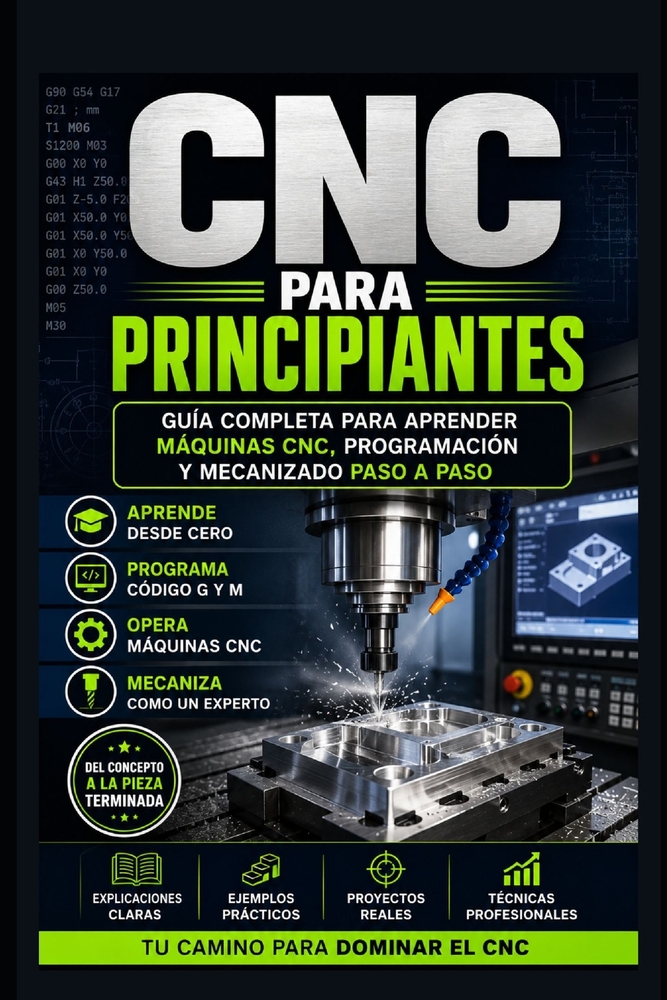 CNC Para Principiantes: Guía Completa para Aprender Máquinas CNC, Programación y Mecanizado Paso a Paso cover