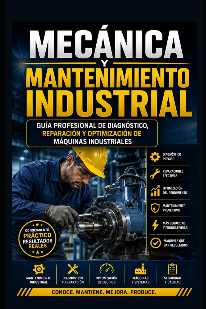 Mecánica y Mantenimiento Industrial: Guía Profesional de Diagnóstico, Reparación y Optimización de Máquinas Industriales cover
