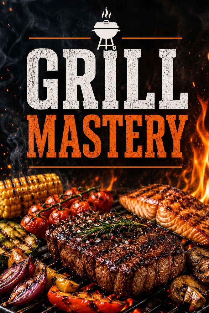 Grill Mastery: BBQ Techniques, Meat, Fish, Vegetables, Marinades & Sauces with Fire Control, Heat Management and Pitmaster Tips for Perfect Outdoor Co cover