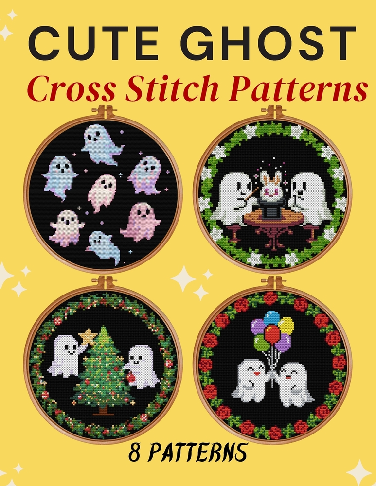 Cute Ghost Cross Stitch Patterns: 8 Patterns cover