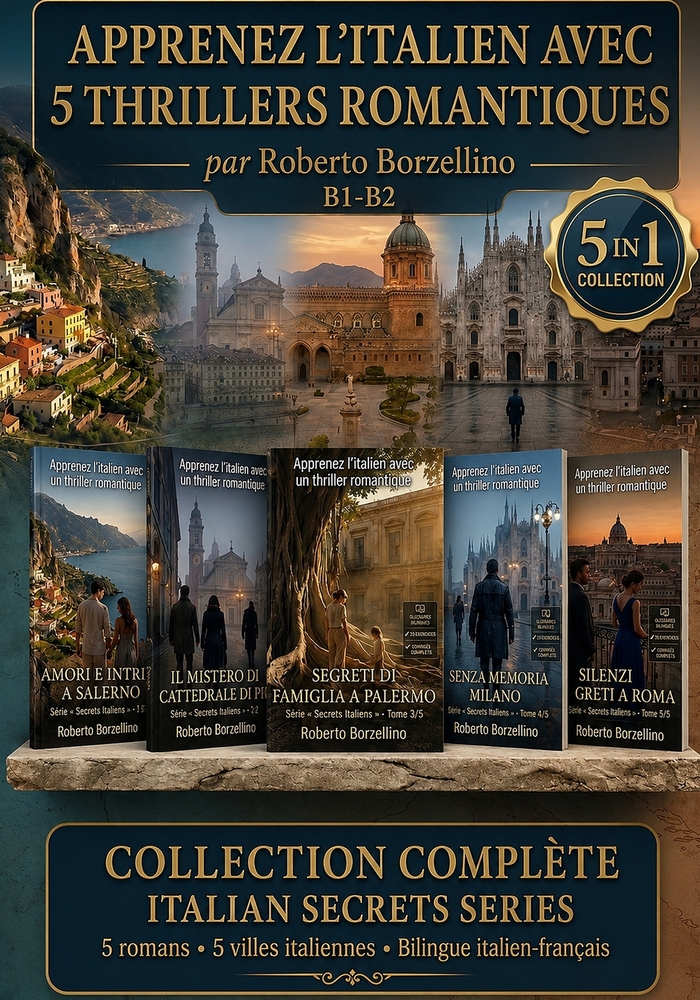 Secrets Italiens - La série complète: Le coffret - 5 romans gradués - Niveau B1-B2 - Exercices et glossaires bilingues italien-français cover