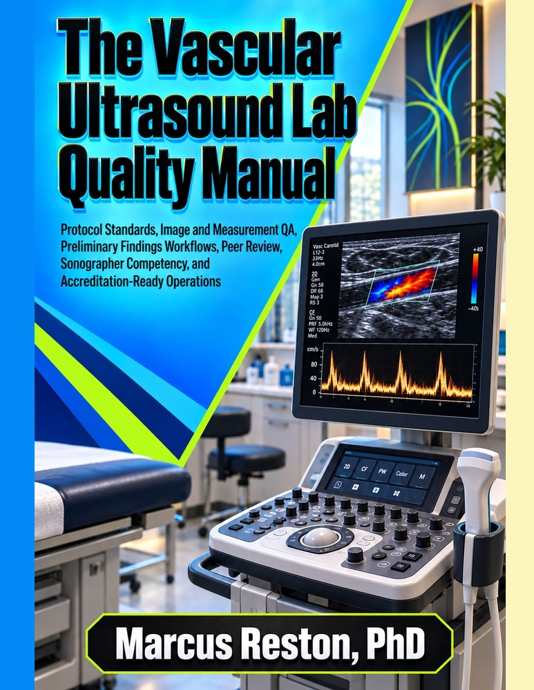 The Vascular Ultrasound Lab Quality Manual: Protocol Standards, Image and Measurement QA, Preliminary Findings Workflows, Peer Review, Sonographer Com cover
