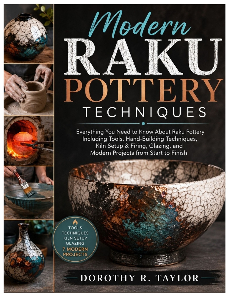 Modern Raku Pottery Techniques: Everything You Need to Know About Raku Pottery Including Tools, Hand-Building Techniques, Kiln Setup & Firing, Glazing cover