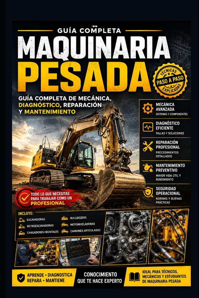 Maquinaria Pesada: Guía Completa de Mecánica, Diagnóstico, Reparación y Mantenimiento cover
