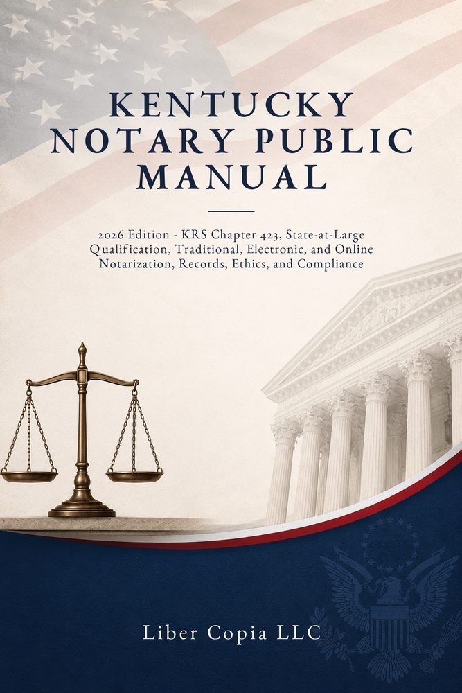 Kentucky Notary Public Manual: 2026 Edition - KRS Chapter 423, State-at-Large Qualification, Traditional, Electronic, and Online Notarization, Records cover