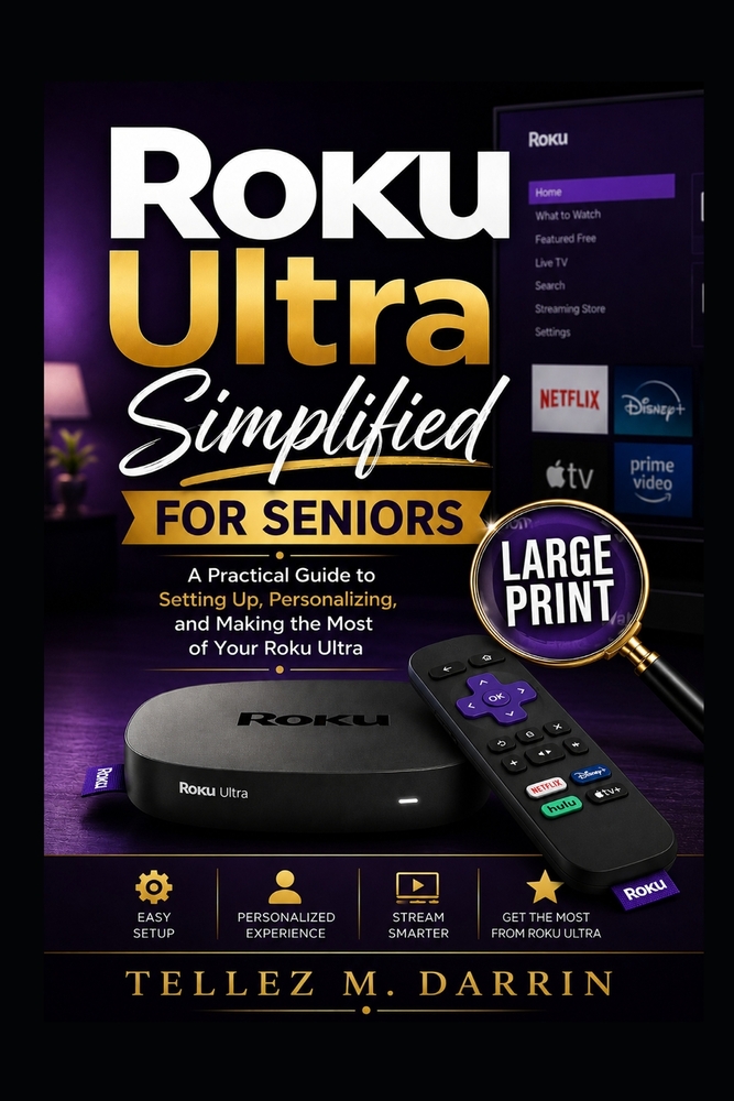 Roku Ultra Simplified for Seniors: A Practical Guide to Setting Up, Personalizing, and Making the Most of Your Roku Ultra cover