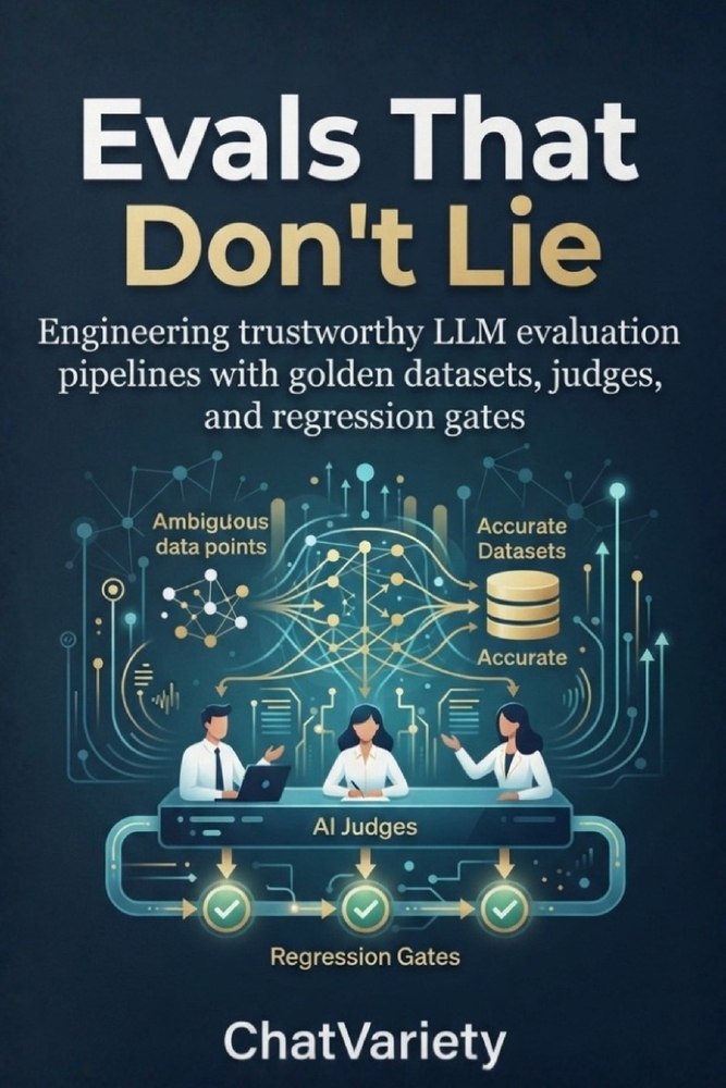 Evals That Don't Lie: Engineering trustworthy LLM evaluation pipelines with golden datasets, judges, and regression gates cover