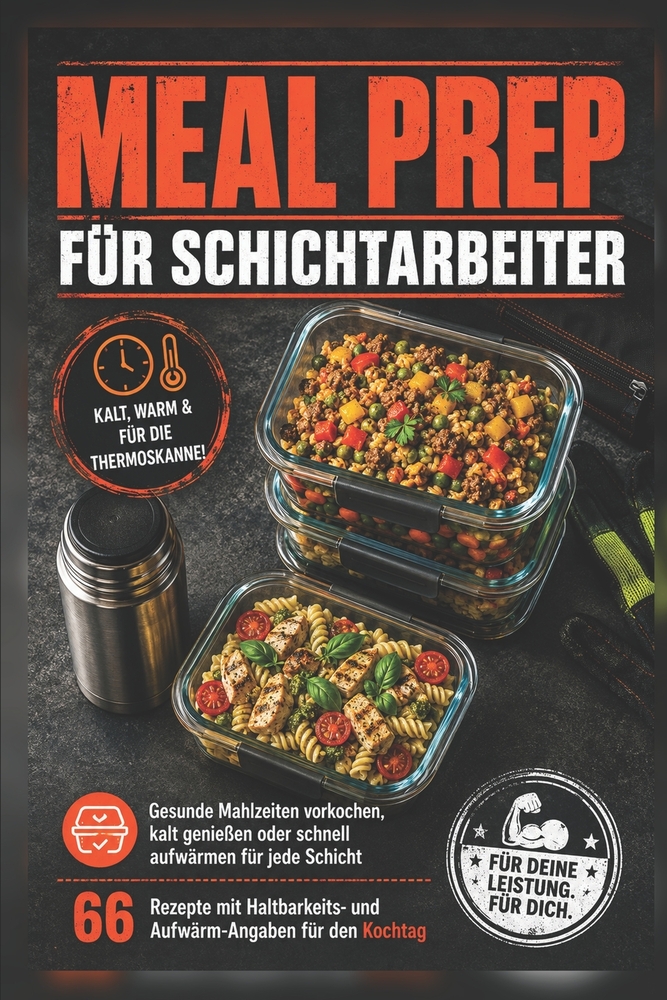 Meal Prep für Schichtarbeiter: Gesunde Mahlzeiten vorkochen, kalt genießen oder schnell aufwärmen für jede Schicht 66 Rezepte mit Haltbarkeits- und Au cover