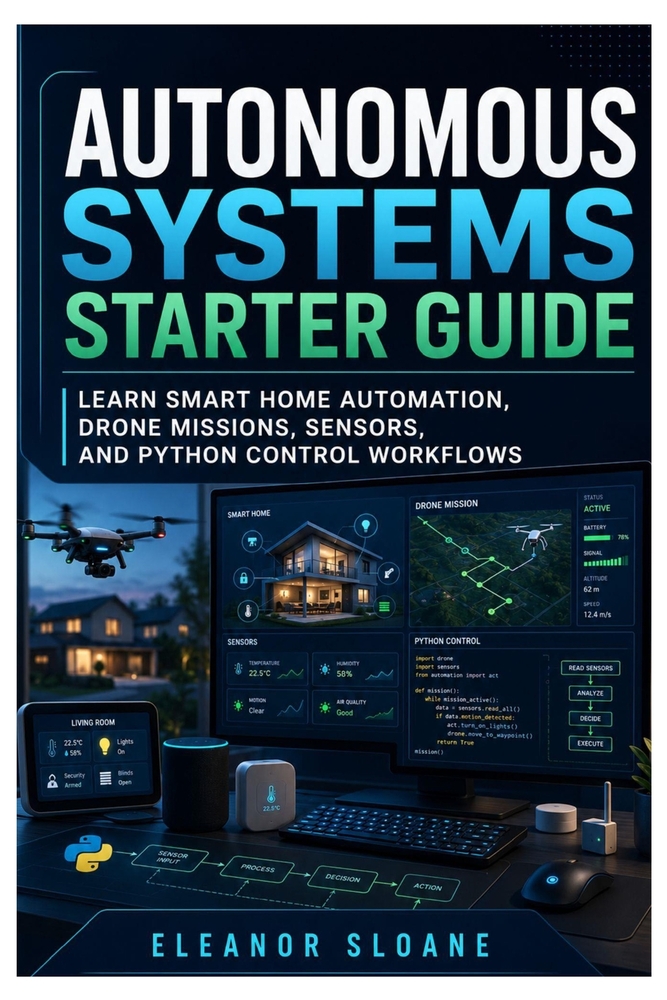 Autonomous Systems Starter Guide: Learn Smart Home Automation, Drone Missions, Sensors, and Python Control Workflows cover