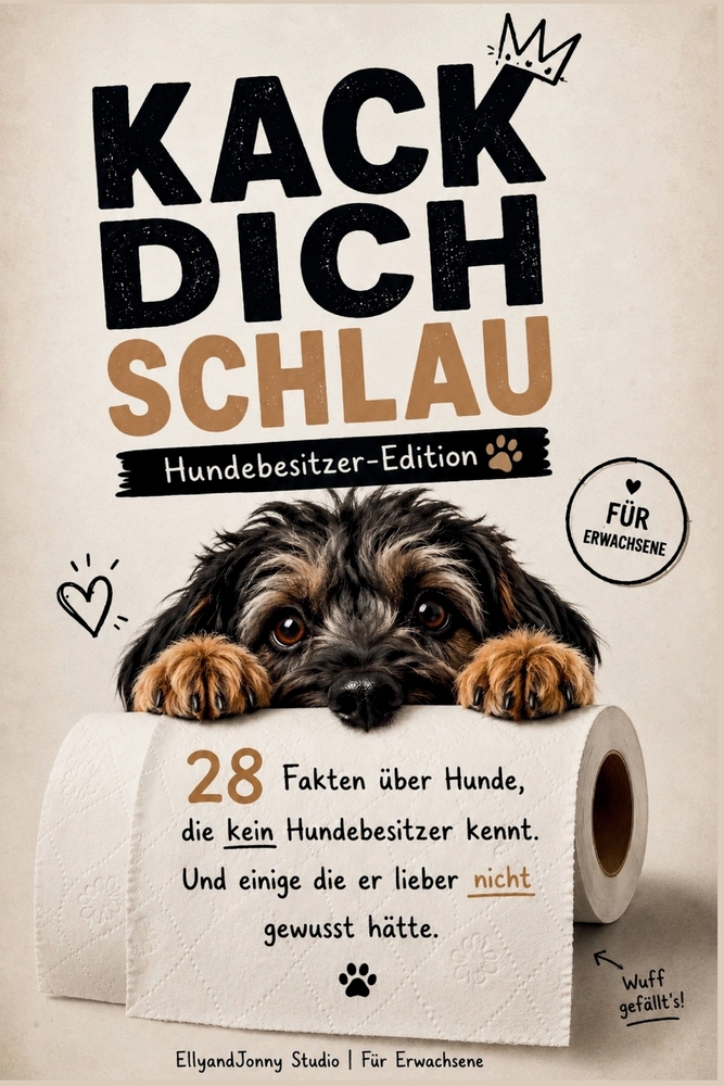 Kack dich schlau - Lustiges Hundebuch für Hundebesitzer: 28 überraschende Hundefakten, Hundewissen und kuriose Wahrheiten - das perfekte Geschenk für cover