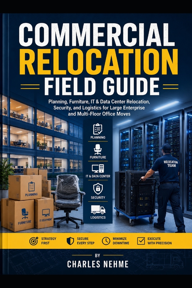 COMMERCIAL RELOCATION FIELD GUIDE (Toolkit): Planning, Furniture, IT & Data Center Relocation, Security, and Logistics for Large Enterprise and Multi- cover