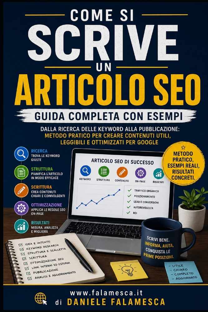 Come si scrive un articolo SEO: guida completa con esempi: Dalla ricerca delle keyword alla pubblicazione: metodo pratico per creare contenuti utili, cover