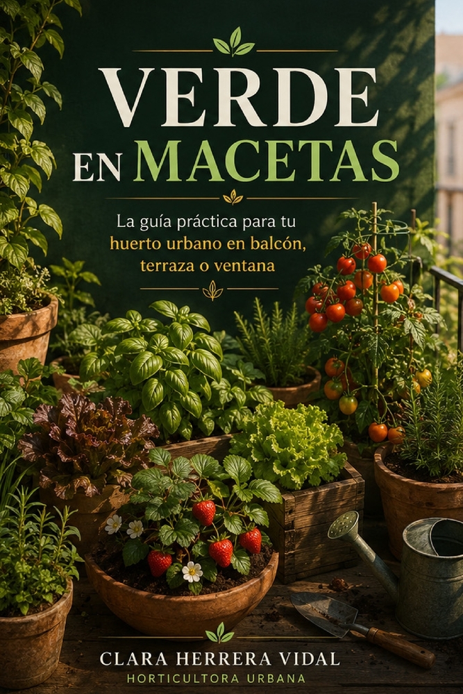 Verde en Macetas: La guía práctica y completa para crear tu huerto urbano en balcón, terraza o ventana: cultiva hortalizas, hierbas aromáticas y fruta cover