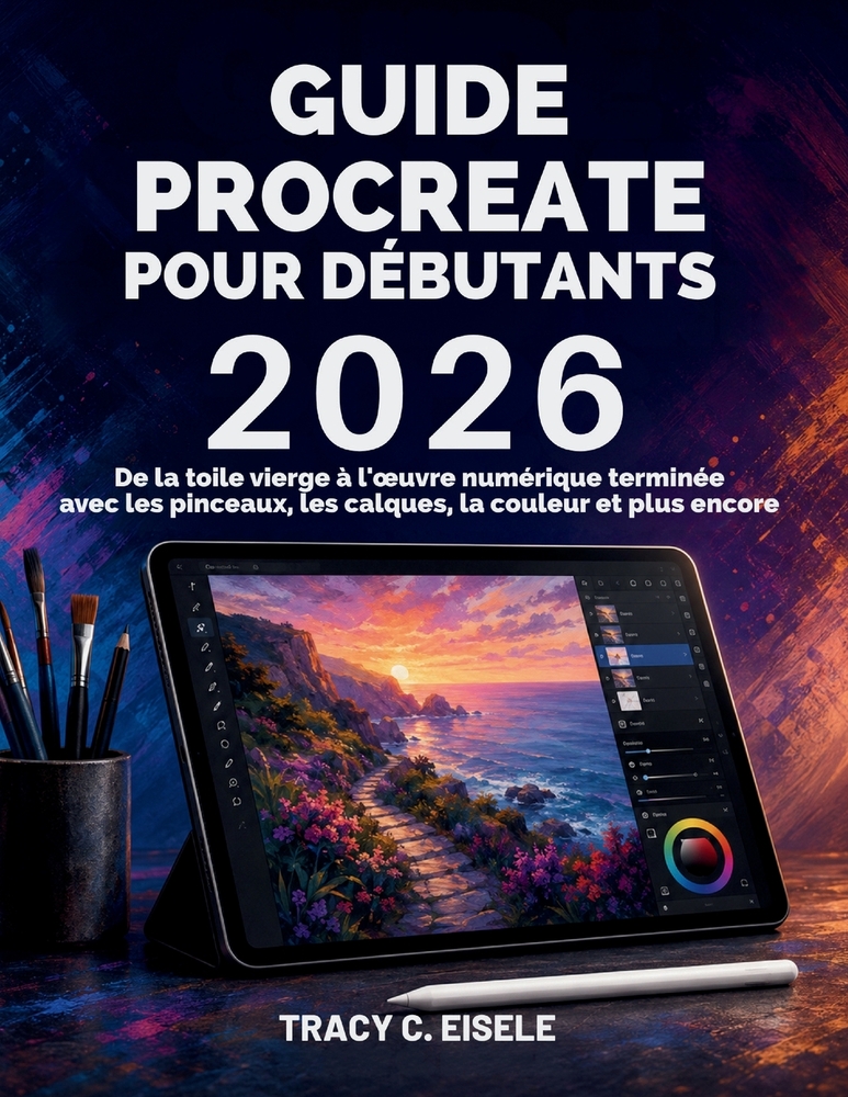 Guide Procreate Pour Débutants 2026: De la toile vierge à l'oeuvre numérique terminée avec les pinceaux, les calques, la couleur et plus encore cover