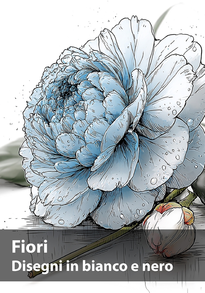 Fiori, Disegni in bianco e nero: Una collezione botanica da contemplare e creare cover