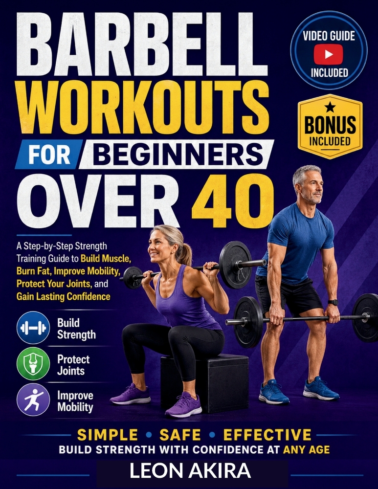 Barbell Workouts for Beginners Over 40: A Step-by-Step Strength Training Guide to Build Muscle, Burn Fat, Improve Mobility, Protect Your Joints, and G cover