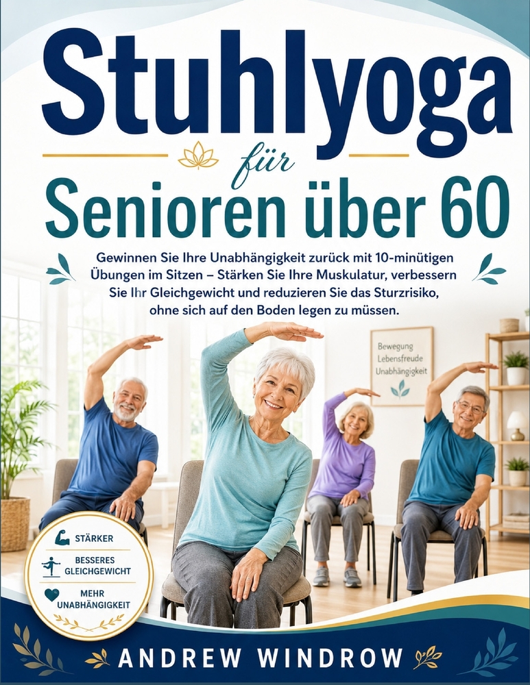 Stuhlyoga für Senioren Über 60: Gewinnen Sie Ihre Unabhängigkeit zurück mit 10-minütigen Übungen im Sitzen - Stärken Sie Ihre Muskulatur, verbessern S cover