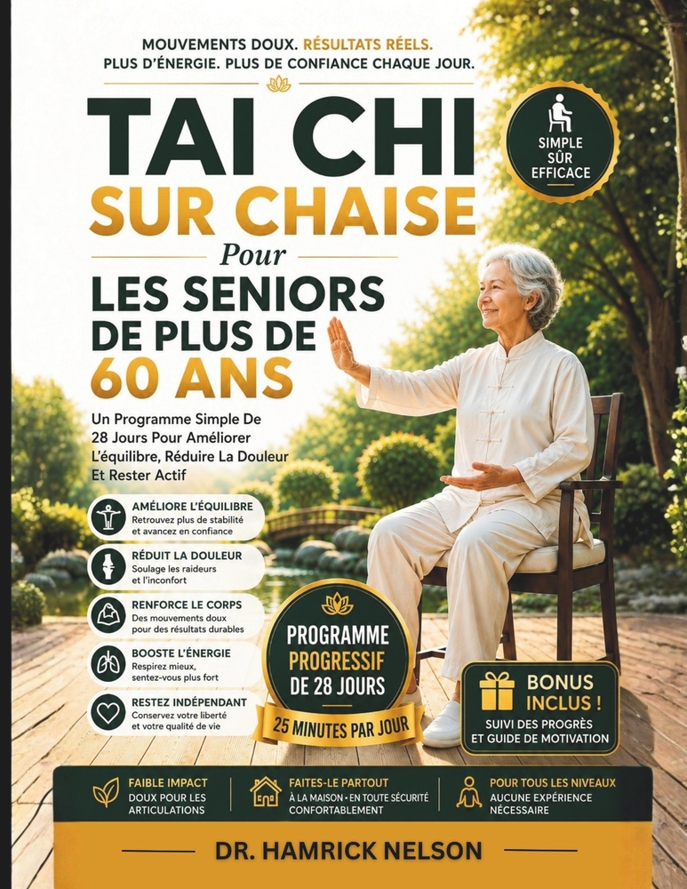 Tai Chi Sur Chaise Pour Les Seniors De Plus De 60 Ans: Un Programme Simple De 28 Jours Pour Améliorer L'équilibre, Réduire La Douleur Et Rester Actif cover