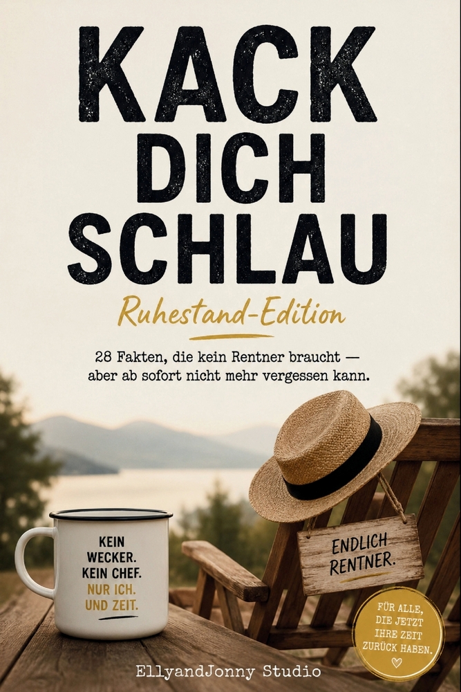Kack dich schlau - Das Rentnerbuch: 28 überraschende Fakten über Ruhestand, Renteneintritt und das Leben als Rentner - das perfekte Geschenk zum Ruhes cover