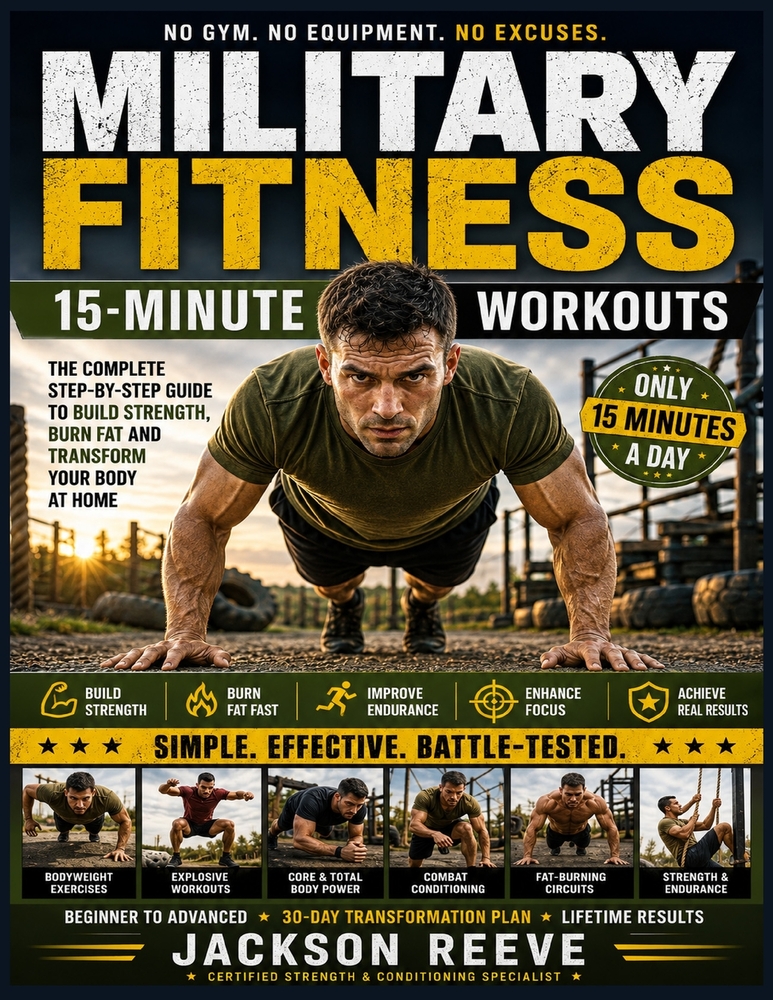 15-Minute Military Calisthenics Workouts for Men: Build Elite Strength, Burn Stubborn Fat, Increase Endurance, and Develop Military-Level Discipline w cover