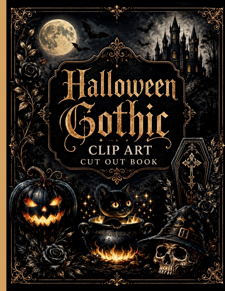 Halloween Gothic Clip Art Cut Out Book: Create, Cut, and Bring the Magic to Life! cover